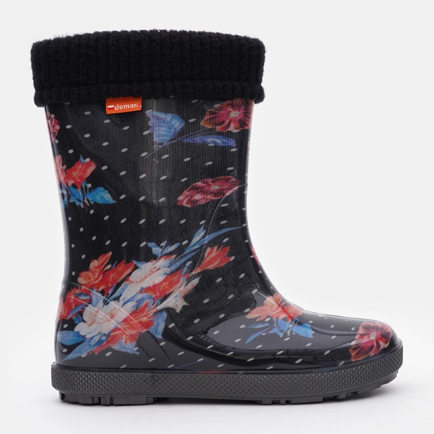 Dětské zateplené holínky DEMAR HAWAI LUX PRINT 0048 AM květy